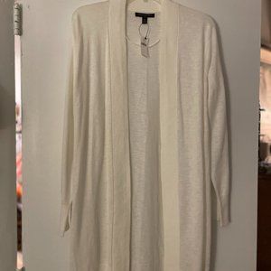 NWT Banana Republic Long White Cardigan open front